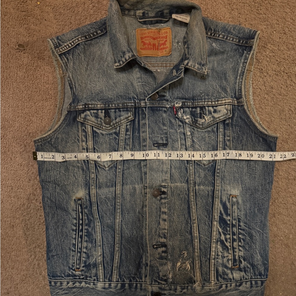 Levi's Iconic vintage Blue Denim vest - heavily distressed